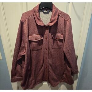 Lands' End women fleece shirt jacket shacket sz 3x